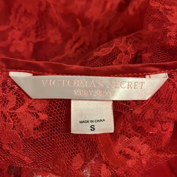 Victoria Secret Very Sexy Red Sheer Lace Babydoll Lingerie - Picture 11 of 11